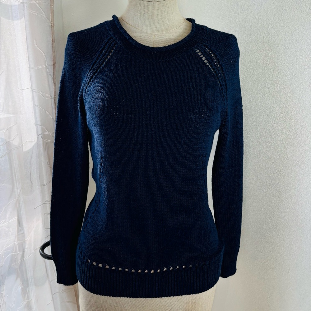 J. Crew Women's Dark Blue Crew Neck Sweater - Picture 4 of 6